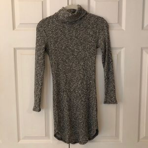 Gray turtleneck sweater dress